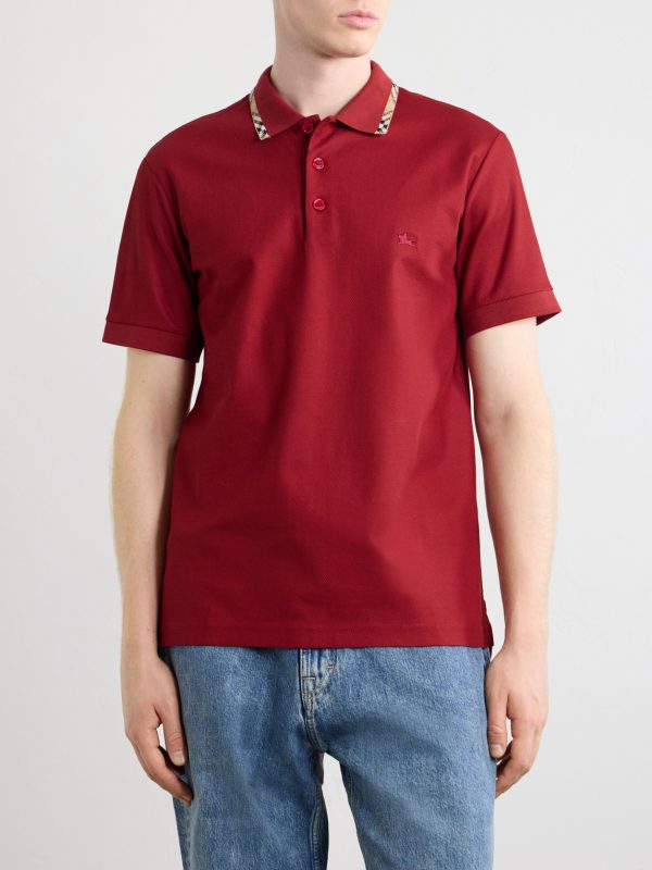 Logo-Embroidered Checked Cotton-Piqué Polo Shirt - FR Logo-Embroidered Checked Cotton-Piqué Polo Shirt - FR