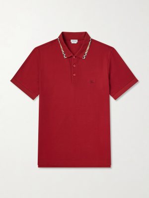 Logo-Embroidered Checked Cotton-Piqué Polo Shirt Logo-Embroidered Checked Cotton-Piqué Polo Shirt