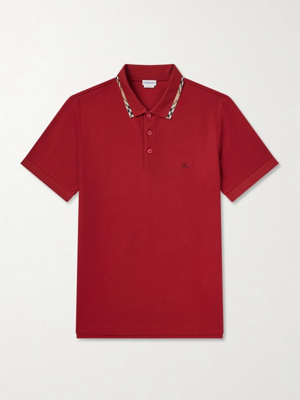 Logo-Embroidered Checked Cotton-Piqué Polo Shirt Logo-Embroidered Checked Cotton-Piqué Polo Shirt