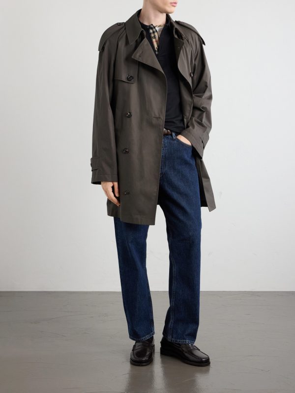 Belted Cotton-Gabardine Trench Coat - OU Belted Cotton-Gabardine Trench Coat - OU
