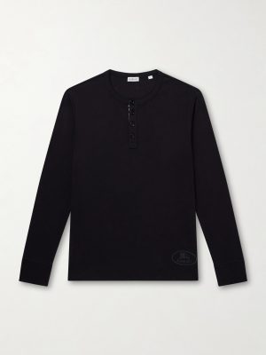 Logo-Embroidered Ribbed Cotton-Blend Jersey T-Shirt Logo-Embroidered Ribbed Cotton-Blend Jersey T-Shirt