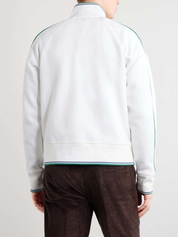Logo-Embroidered Jersey Zip-Up Sweatshirt - BK Logo-Embroidered Jersey Zip-Up Sweatshirt - BK