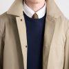 Leather-Trimmed Cotton-Gabardine Trench Coat - E2 Leather-Trimmed Cotton-Gabardine Trench Coat - E2