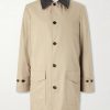 Leather-Trimmed Cotton-Gabardine Trench Coat Leather-Trimmed Cotton-Gabardine Trench Coat
