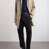 Leather-Trimmed Cotton-Gabardine Trench Coat - OU Leather-Trimmed Cotton-Gabardine Trench Coat - OU