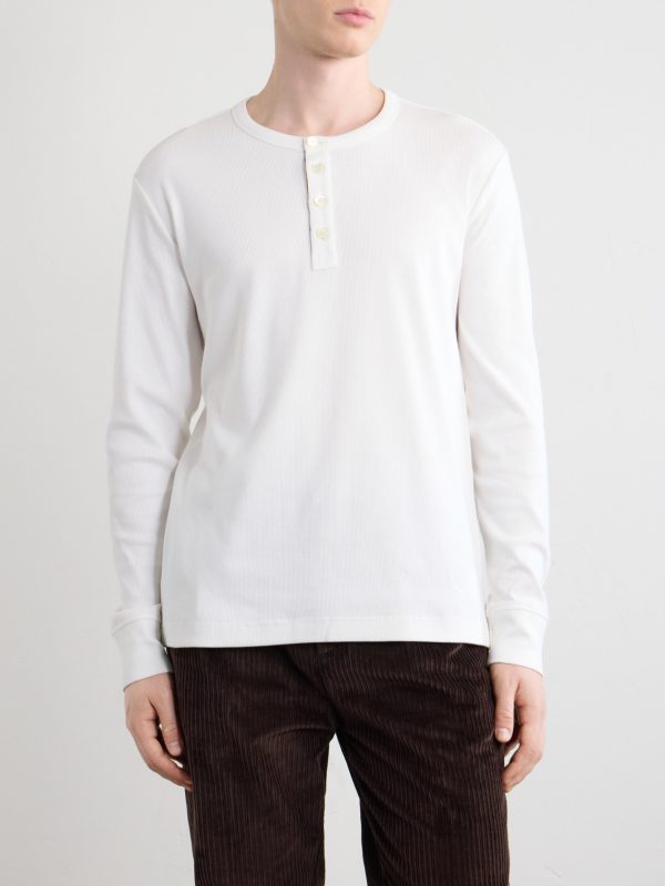 Logo-Embroidered Ribbed Cotton-Blend Jersey T-Shirt - FR Logo-Embroidered Ribbed Cotton-Blend Jersey T-Shirt - FR