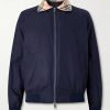 Logo-Embroidered Checked Cotton-Gabardine Blouson Jacket Logo-Embroidered Checked Cotton-Gabardine Blouson Jacket