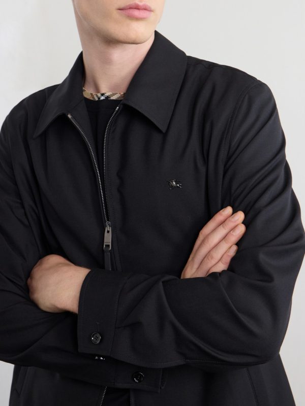 Logo-Embroidered Wool Zip-Up Blouson Jacket - CU