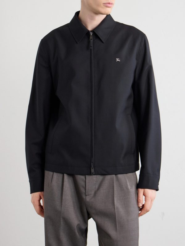 Logo-Embroidered Wool Zip-Up Blouson Jacket - FR