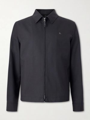 Logo-Embroidered Wool Zip-Up Blouson Jacket Logo-Embroidered Wool Zip-Up Blouson Jacket