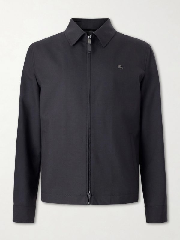 Logo-Embroidered Wool Zip-Up Blouson Jacket