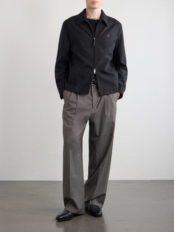 Logo-Embroidered Wool Zip-Up Blouson Jacket - OU