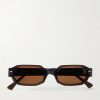 Jules Oval-Frame Tortoiseshell Acetate Sunglasses