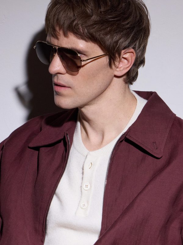 Laplace Aviator-Style Gold-Tone Sunglasses - BK Laplace Aviator-Style Gold-Tone Sunglasses - BK