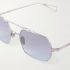 Clovis Aviator-Style Silver-Tone Sunglasses - CU