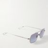 Clovis Aviator-Style Silver-Tone Sunglasses - FR
