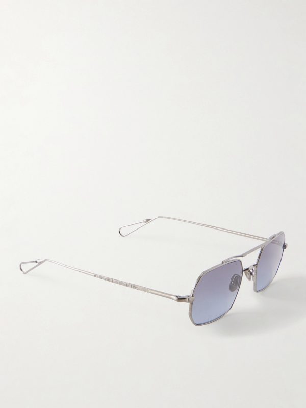 Clovis Aviator-Style Silver-Tone Sunglasses - FR