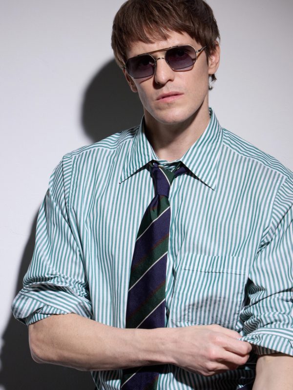 Clovis Aviator-Style Silver-Tone Sunglasses - OU
