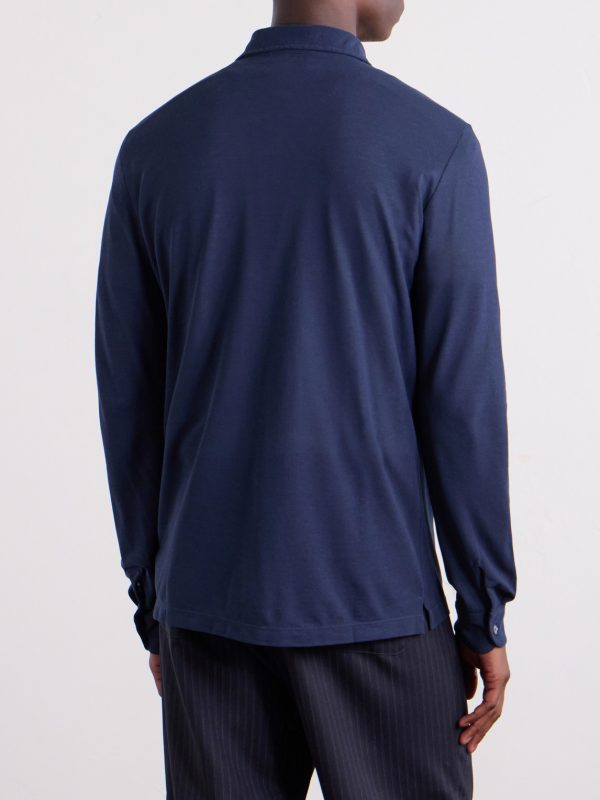 Zanone Slim-Fit IceCotton Piqué Polo Shirt - BK Zanone Slim-Fit IceCotton Piqué Polo Shirt - BK