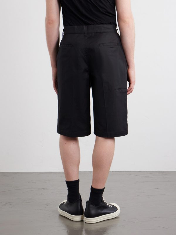 Straight-Leg Cotton-Blend Canvas Shorts - BK Straight-Leg Cotton-Blend Canvas Shorts - BK
