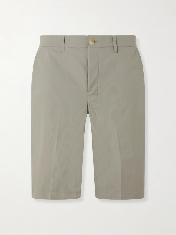 Straight-Leg Cotton-Blend Canvas Shorts