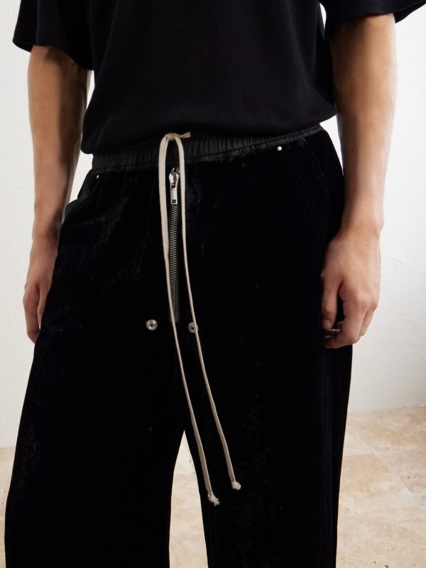 Bela Wide-Leg Drawstring Velour Trousers - CU Bela Wide-Leg Drawstring Velour Trousers - CU