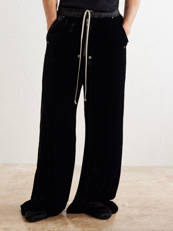 Bela Wide-Leg Drawstring Velour Trousers - FR Bela Wide-Leg Drawstring Velour Trousers - FR