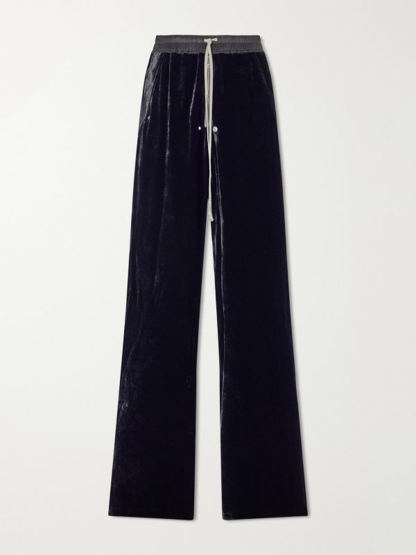 Bela Wide-Leg Drawstring Velour Trousers Bela Wide-Leg Drawstring Velour Trousers