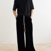 Bela Wide-Leg Drawstring Velour Trousers - OU Bela Wide-Leg Drawstring Velour Trousers - OU