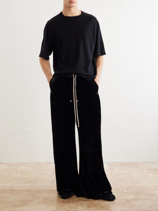 Bela Wide-Leg Drawstring Velour Trousers - OU Bela Wide-Leg Drawstring Velour Trousers - OU