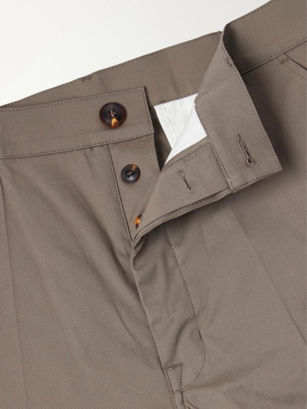 Wide-Leg Cotton-Blend Canvas Trousers - E1 Wide-Leg Cotton-Blend Canvas Trousers - E1