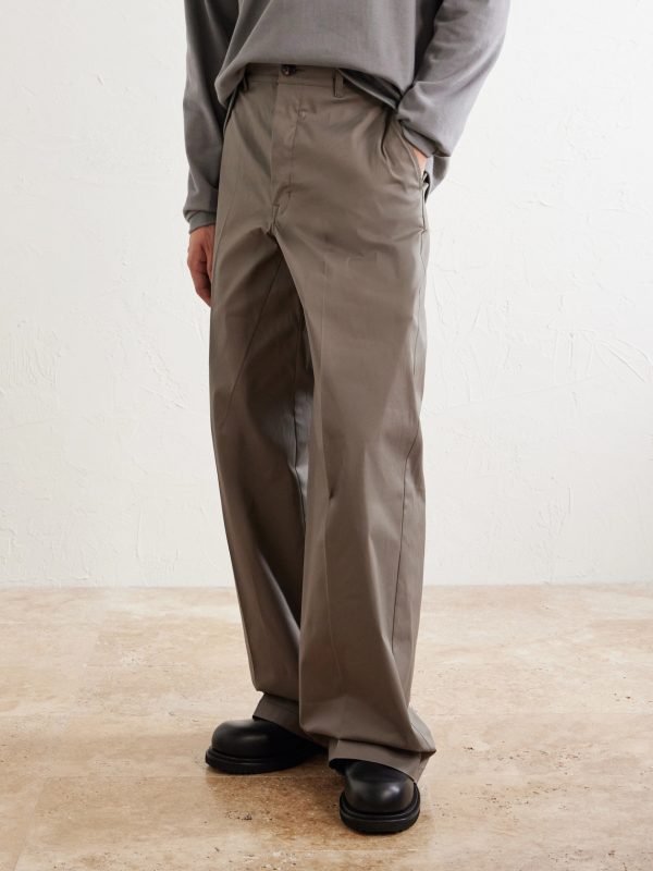 Wide-Leg Cotton-Blend Canvas Trousers - FR Wide-Leg Cotton-Blend Canvas Trousers - FR