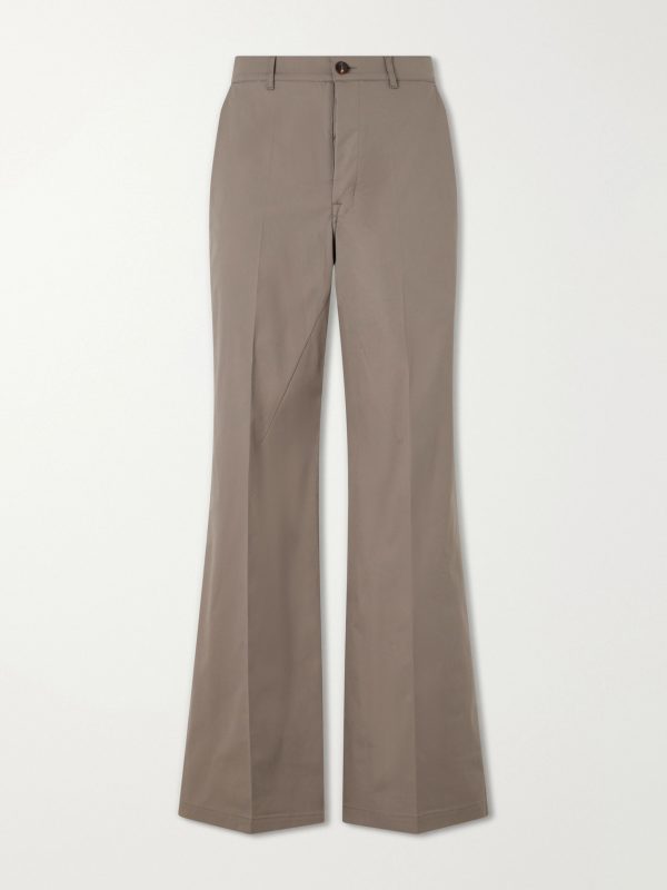 Wide-Leg Cotton-Blend Canvas Trousers Wide-Leg Cotton-Blend Canvas Trousers