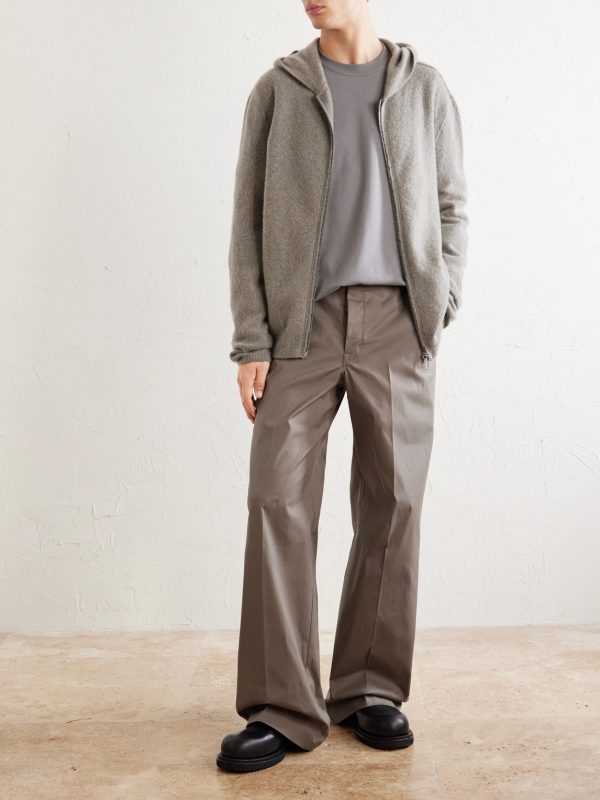 Wide-Leg Cotton-Blend Canvas Trousers - OU Wide-Leg Cotton-Blend Canvas Trousers - OU
