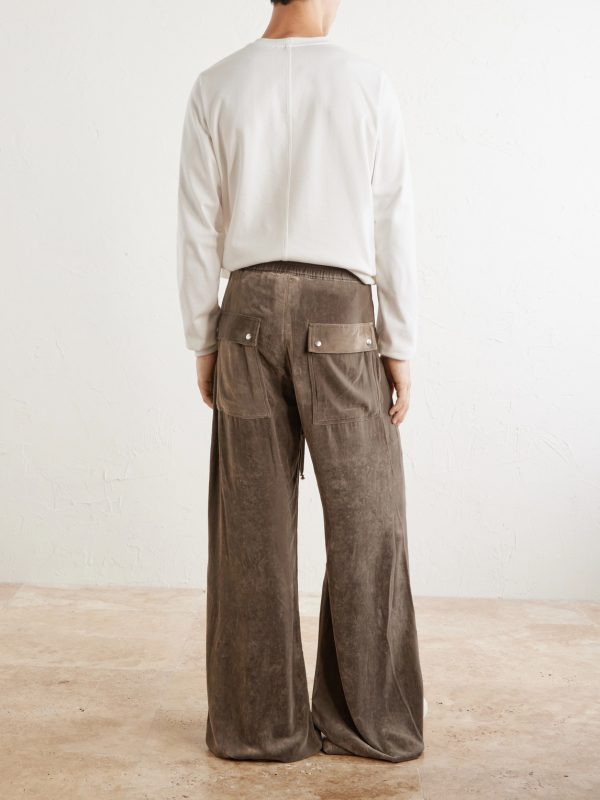 Bela Wide-Leg Drawstring Velour Trousers - BK Bela Wide-Leg Drawstring Velour Trousers - BK