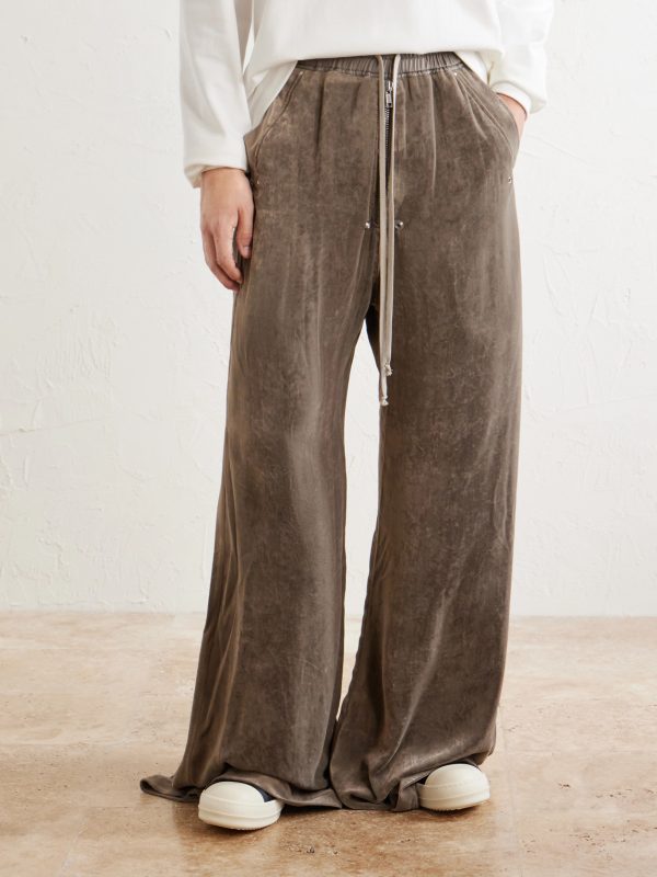 Bela Wide-Leg Drawstring Velour Trousers - FR Bela Wide-Leg Drawstring Velour Trousers - FR