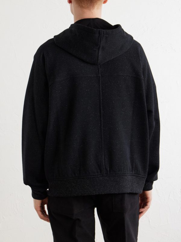 Washed Wool and Cotton-Blend Zip-Up Hoodie - BK