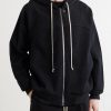 Washed Wool and Cotton-Blend Zip-Up Hoodie - FR