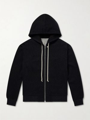 Washed Wool and Cotton-Blend Zip-Up Hoodie Washed Wool and Cotton-Blend Zip-Up Hoodie