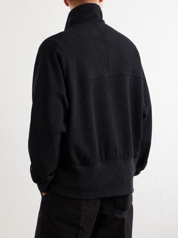 Wool and Cotton-Blend Zip-Up Sweater - BK Wool and Cotton-Blend Zip-Up Sweater - BK