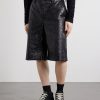 Straight-Leg Full-Grain Leather Shorts - FR