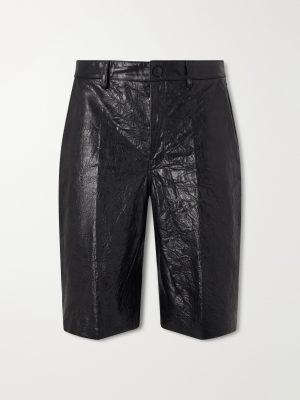 Straight-Leg Full-Grain Leather Shorts Straight-Leg Full-Grain Leather Shorts