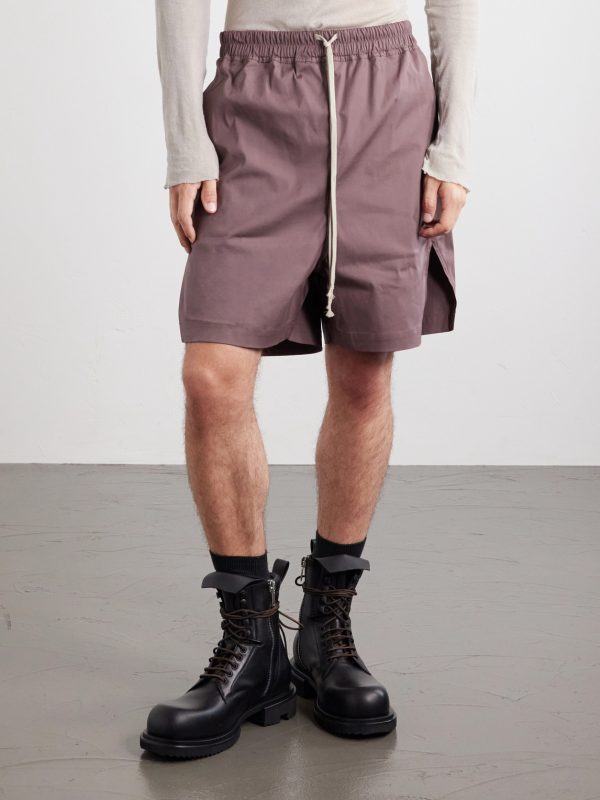 Boxer Straight-Leg Stretch-Cotton Canvas Drawstring Shorts - FR