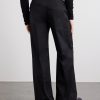Wide-Leg Cotton-Blend Canvas Trousers - BK Wide-Leg Cotton-Blend Canvas Trousers - BK