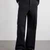 Wide-Leg Cotton-Blend Canvas Trousers - FR Wide-Leg Cotton-Blend Canvas Trousers - FR