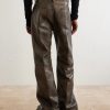 Geth Wide-Leg Leather Trousers - BK Geth Wide-Leg Leather Trousers - BK