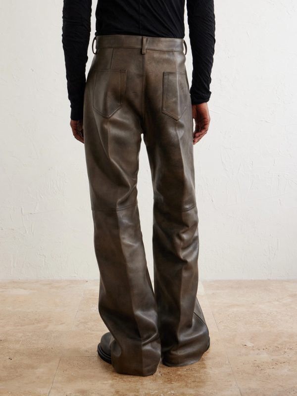 Geth Wide-Leg Leather Trousers - BK Geth Wide-Leg Leather Trousers - BK