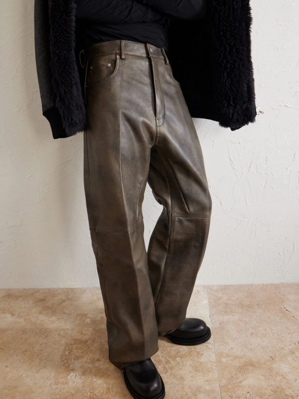 Geth Wide-Leg Leather Trousers - CU Geth Wide-Leg Leather Trousers - CU