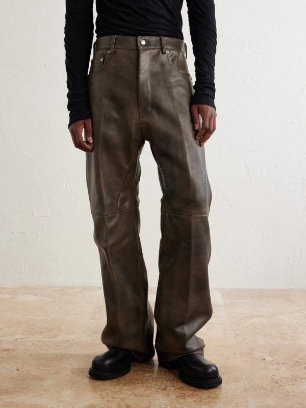 Geth Wide-Leg Leather Trousers - FR Geth Wide-Leg Leather Trousers - FR