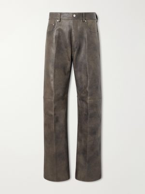 Geth Wide-Leg Leather Trousers